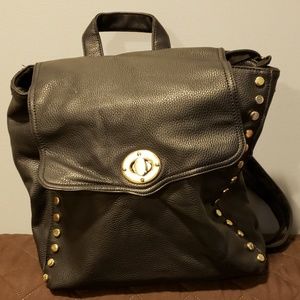 Black backpack purse